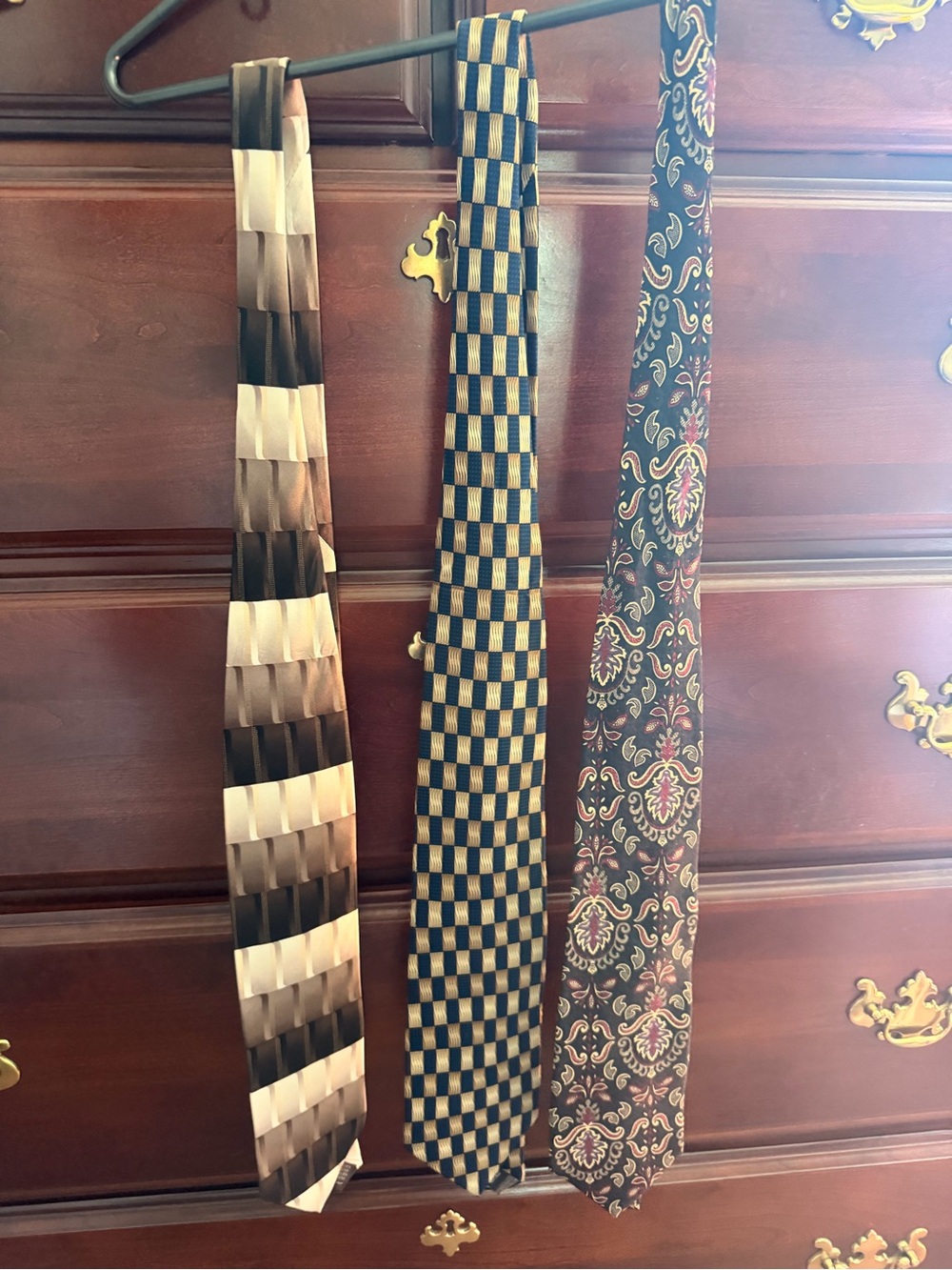 Lot of 3 Men's 100% Silk Patterned Vintage Ties